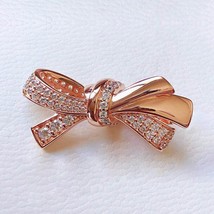 2019 Release Rose Gold Sparkling Oversized Brilliant Bow With CZ Charm  - £14.93 GBP