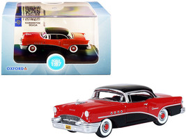 1955 Buick Century Carlsbad Black Cherokee Red 1/87 HO Scale Diecast Car Oxford - £18.84 GBP