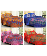 Indian Peacock Mandala Duvet Cover With Two Pillow Cover Boho Bohemian B... - $49.99