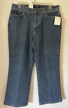 Izod Petite Jeans Women&#39;s 12P Stretch Bootcut Double Stonewash Straight Leg New - $24.09