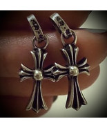 Chrome Earrings CH Dutch Designer Plein Von mm6 Sterling Silver Y2K Hear... - $21.80+