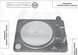 1956 MIRAPHON XM110 XM110A TURNTABLE Service MANUAL Photofact Record Pla... - £7.88 GBP