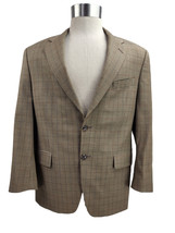 Michael Kors Men&#39;s Large Plaid Tan 100% Wool Sport Coat 42XS - $10.88