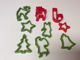 Set of 9 Plastic Christmas Cookie Cutters Sandwich/Play-Do/Jell-O Jigglers - £3.98 GBP