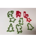 Set of 9 Plastic Christmas Cookie Cutters Sandwich/Play-Do/Jell-O Jigglers - £3.93 GBP
