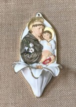 Pasquini Italy St Anthony And Baby Jesus Holy Water Wall Font Needs Repair Read - £15.53 GBP