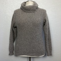 Vintage Silk Angora Lambs Wool Turtleneck Sweater Womens L Gray Michelle Golding - $18.00