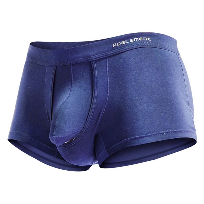 Men’s Modal Seperation Boxer Briefs Underwear U Open Pouch Breatheable