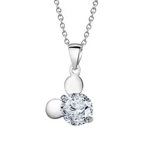 2.50CT Round Real Moissanite Solitaire Pendant Necklace in 14K White Gold Plated - £65.78 GBP