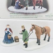 Dept 56 Until We Meet Again New Retired Set Of 2 Pcs Dickens Village, Horse, Nib - £19.09 GBP