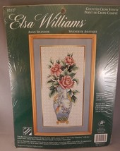 Elsa Williams Counted Cross Stitch Kit Flowers &amp; Vase Asian Splender #02127 New - £15.81 GBP