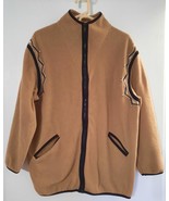 BOB MACKIE Tan Fleece Jacket Coat Embroidered Studs M fits L Cowboy Boot... - £17.38 GBP