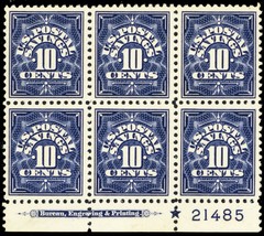 PS6, Mint NH VF RARE Plate Block of Six Stamps CV $350 * Stuart Katz - $249.00
