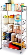 Stainless Steel Cart With Wheels 5 Tier | Stainless Steel Kitchen, Gift Tools - £77.66 GBP