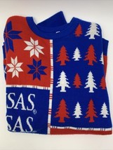Kansas KU Jayhawks Ugly Christmas Sweater Womens XXL Trees Snowflakes - $37.95