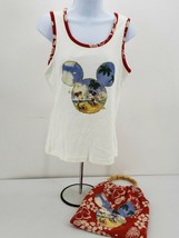 Disney Mickey And Minnie Mouse Hawaiian Tank Top Small With Hand Bag - £32.94 GBP