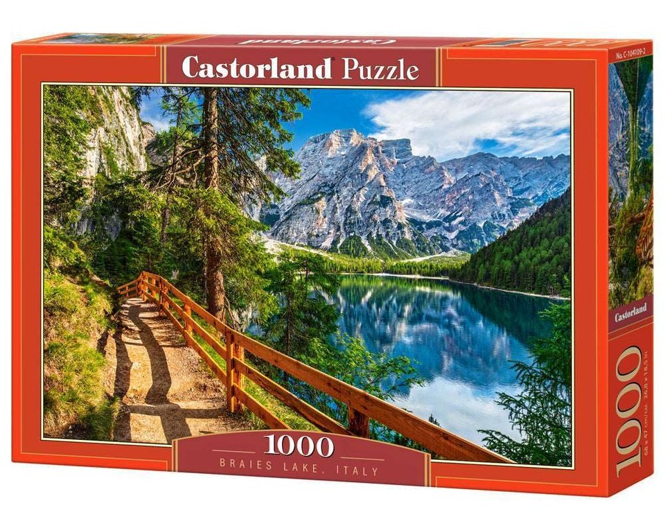 1000 Piece Jigsaw Puzzle, Braies Lake, Italy, Landscape Puzzle of Italy ... - $30.93