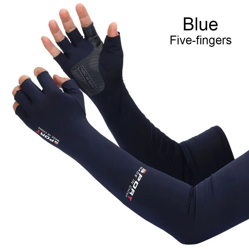 1 Pairs Five-fingers Ice Silk Arm Sleeves  Protective Arm Warmer Outdoor  Riding - £83.78 GBP