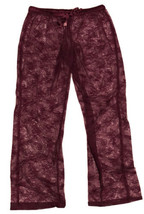 Victoria&#39;s Secret Floral Lace All Over Sheer Lounge Pajama Pants Plum Burgundy S - £17.50 GBP