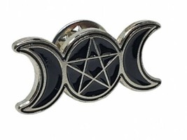 Insigne à épingle en émail Triple Moon Pentacle Punky Attitude Gothique Emo... - £2.97 GBP