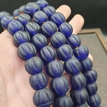 Vintage Cobalt Blue GLASS ANTIQUE BEADS 15-16MM necklace - £51.69 GBP