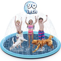 90&quot; Splash Pad, Outdoor Sprinkler Play Mat Toys For Dogs And Kids Water ... - £26.66 GBP