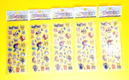 LOT 5x STICKERS SHEETS POKEMON PIKACHU CLEFAIRY CHARMELEON ASH KETCHUM P... - $6.79