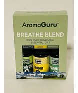 AromaGuru Breathe Blend - Set of 3 - 100% Pure &amp; Natural Essential Oils - £12.38 GBP