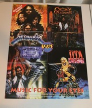 Music For Your Eyes Rock-It Comix Lita Ford Ozzy Metallica Promo Poster 1993 - £15.56 GBP