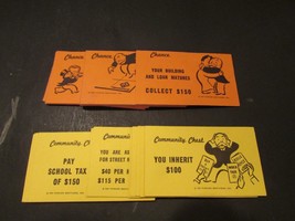 VTG PARKER BROS MONOPOLY 1960-1980&#39;S CHANCE AND COMMUNITY CARDS COMPLETE... - $4.45