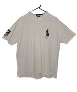 Vintage POLO Ralph Lauren #3 Big Pony PRL Custom Fit White Rugby POLO Sz... - $42.99 CAD