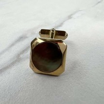 Swank Vintage Gold Tone Abalone Shell Inlay Cufflink Single 1 Mix and Match - £7.70 GBP