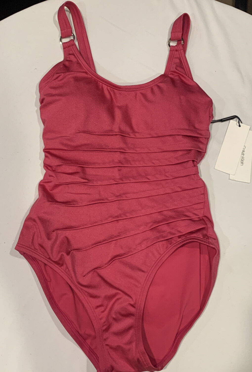 Calvin Klein Women's Starburst One Piece Swimsuit Blue Size 8