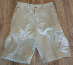 Caribbean Roundtree &amp; Yorke Size 32 S45HC550 Stone Cotton New Mens Cargo Shorts - $69.30