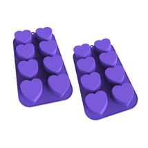 Silicone Mini Cake Pan, Muffin Baking Tray, Pastry Mold, 2 1/4 Inch Hearts, 8 Ca - £28.02 GBP