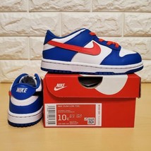 Nike Dunk Low (TDE) Size 10c Game Royal Crimson White Blue Toddler CW158... - £82.21 GBP