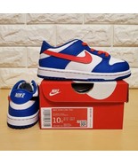 Nike Dunk Low (TDE) Size 10c Game Royal Crimson White Blue Toddler CW158... - £82.60 GBP