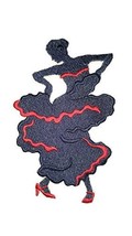 Let&#39;s Dance Custom and Unique Embroidered [Flamenco Silhouette] Embroidered Iron - £9.24 GBP