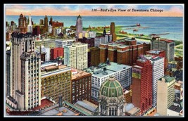 ILLINOIS Postcard - Chicago, Birds Eye View of Downtown F6 - £2.54 GBP