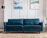 80&#39;&#39; Faux Leather Sofa Couch, Mid-Century Modern Couch With Solid Wooden... - $741.99