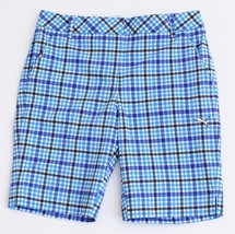 Puma Dry Cell Golf Tech Blue Plaid Golf Shorts Women&#39;s NWT - $89.99