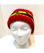 Vintage Handmade Crocheted Knit Unisex Beanie Winter Cap Hat One Size - £11.43 GBP