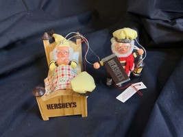Pair (2) Vintage 1990’s Hershey’s  Chocolate Kurt Adler Christmas Ornaments - £12.72 GBP