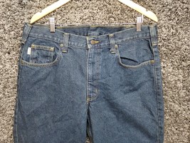 NWOT Carhartt Jeans Men 36x32 Blue Straight Leg Traditional Fit B480 DVB - $27.67