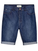 NEXT Mens Jeans Denim Shorts Wash Button Fly Knee Length Rolled Hem BNWT - £10.09 GBP