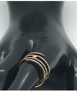Swarovski Creativi$ty Spiral Rose Gold Crystal Cocktail Statement Ring 6... - £69.28 GBP