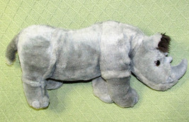 14&quot; Realistic Rhino Plush Adventure Planet Grey Stuffed Toy African Rhinoceros - £8.70 GBP