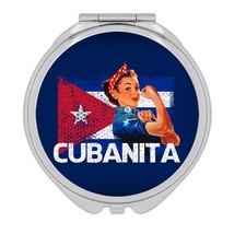 Cuban Woman Cubanita : Gift Compact Mirror Cuba Flag Patriotic Independe... - $12.99