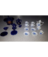2 China doll&#39;s tea sets vintage Japan and unnamed Blue and White 23 pcs - €12,29 EUR