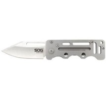 SOG Cashcard Clip Point Fixed Blade Straight Edge Stainless Steel Linerlock - £28.60 GBP